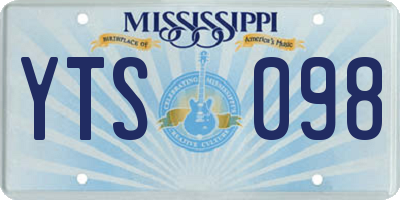 MS license plate YTS098