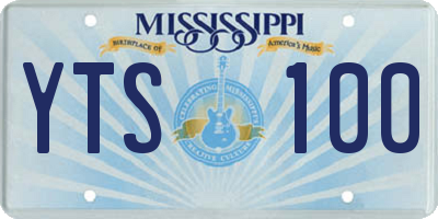 MS license plate YTS100