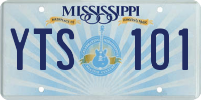 MS license plate YTS101