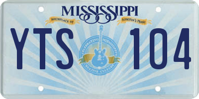 MS license plate YTS104