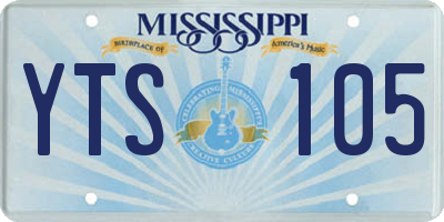 MS license plate YTS105