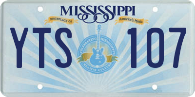 MS license plate YTS107