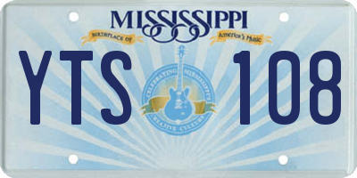 MS license plate YTS108