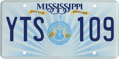 MS license plate YTS109
