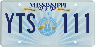 MS license plate YTS111