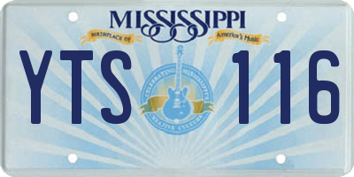 MS license plate YTS116