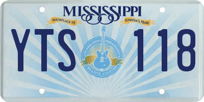 MS license plate YTS118