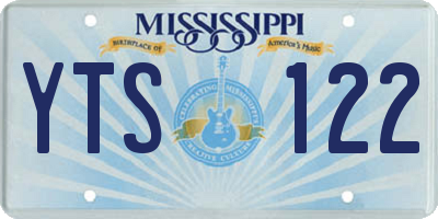 MS license plate YTS122