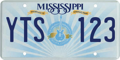 MS license plate YTS123