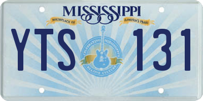 MS license plate YTS131
