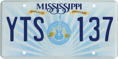 MS license plate YTS137