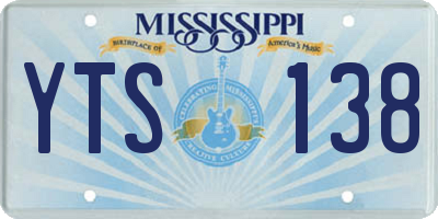MS license plate YTS138