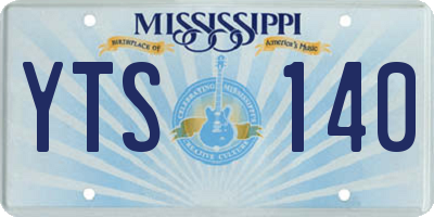MS license plate YTS140
