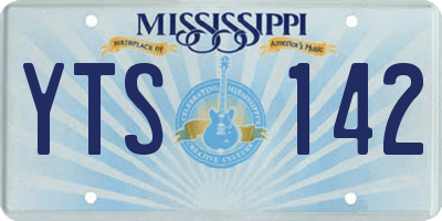 MS license plate YTS142