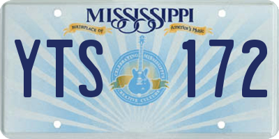 MS license plate YTS172
