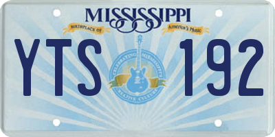MS license plate YTS192
