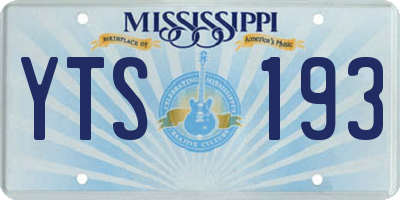MS license plate YTS193
