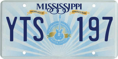 MS license plate YTS197