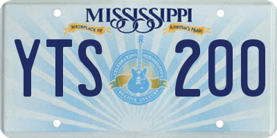 MS license plate YTS200