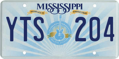 MS license plate YTS204