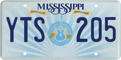 MS license plate YTS205