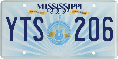 MS license plate YTS206