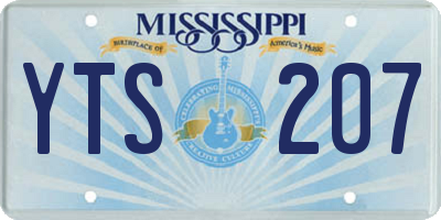 MS license plate YTS207