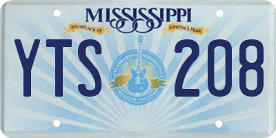MS license plate YTS208