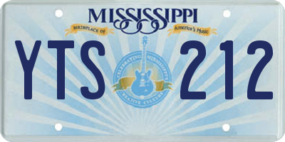 MS license plate YTS212