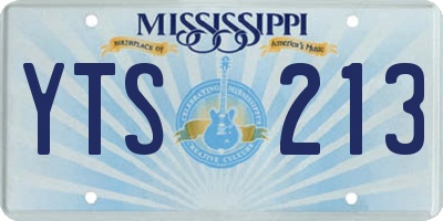 MS license plate YTS213