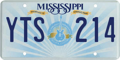 MS license plate YTS214