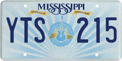 MS license plate YTS215