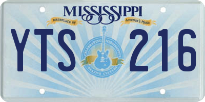 MS license plate YTS216