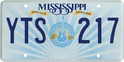 MS license plate YTS217