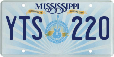 MS license plate YTS220