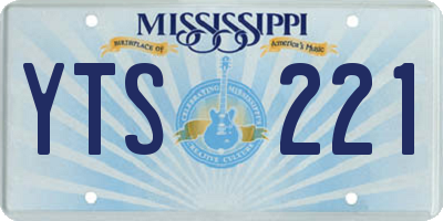 MS license plate YTS221