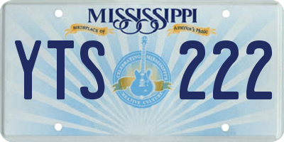 MS license plate YTS222