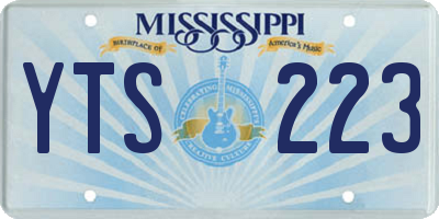 MS license plate YTS223