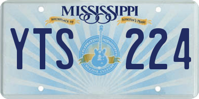 MS license plate YTS224
