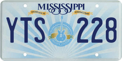 MS license plate YTS228
