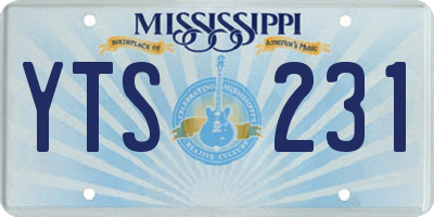 MS license plate YTS231