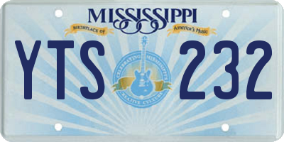 MS license plate YTS232
