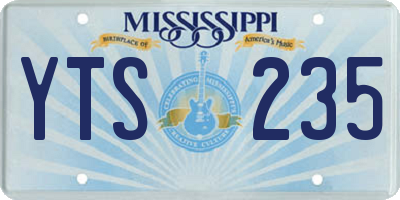 MS license plate YTS235