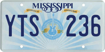 MS license plate YTS236
