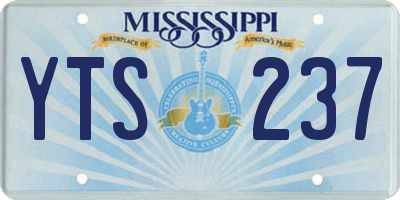 MS license plate YTS237