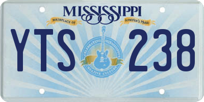 MS license plate YTS238