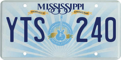 MS license plate YTS240