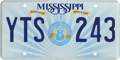 MS license plate YTS243