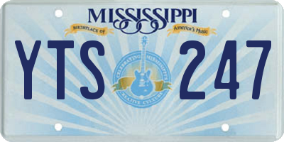 MS license plate YTS247