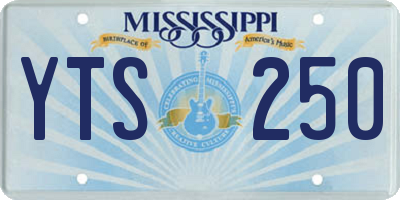 MS license plate YTS250
